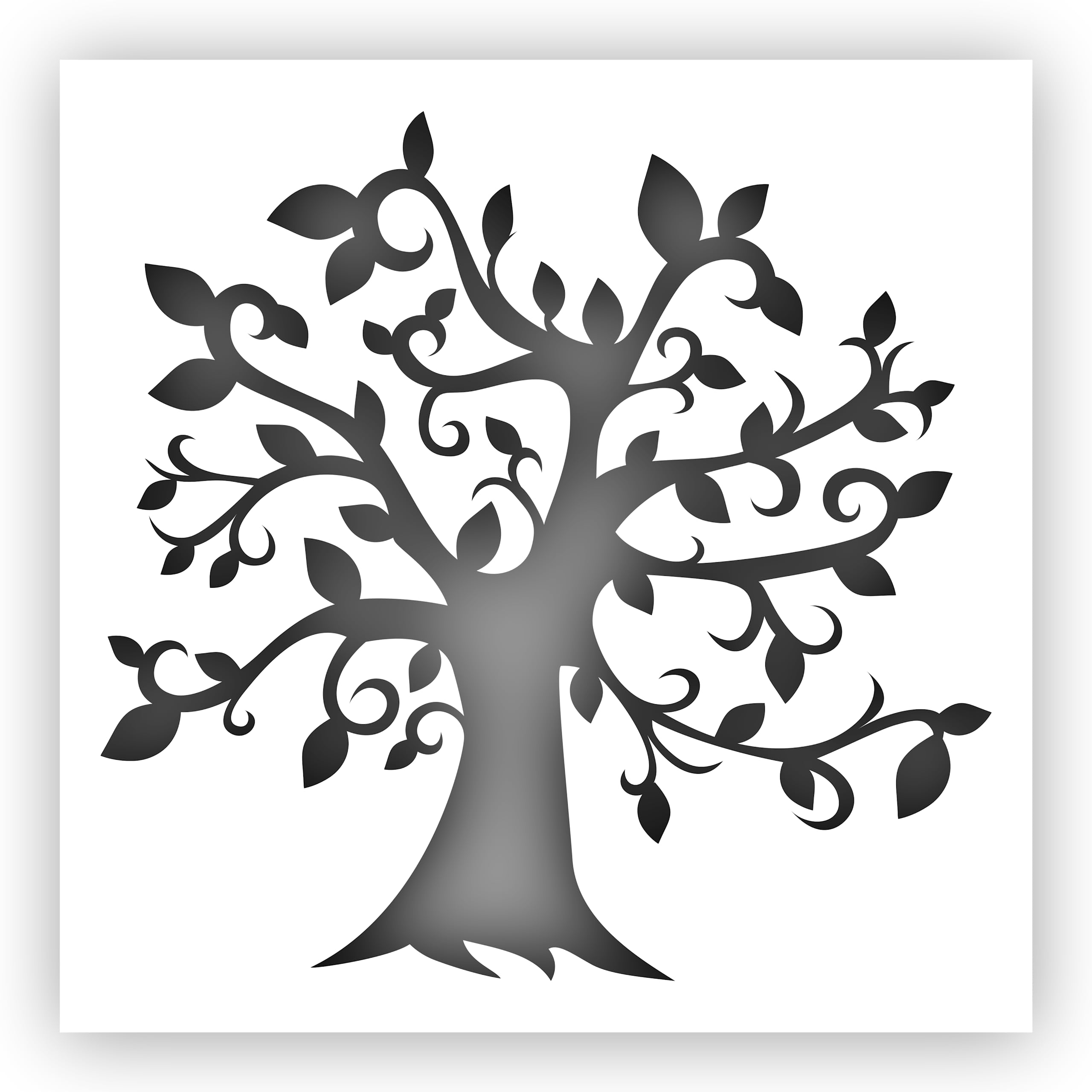 Tree With Leaves 6 Stencil Choose A Size Laser Cut Reusable tree-with-leaves-6-stencil-choose-a-size-laser-cut-reusable