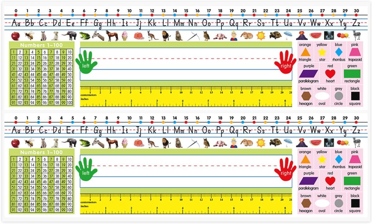 Fancy Land Traditional Manuscript Nameplates Self Adhesive Primary Students Desk Plates Pack of 36