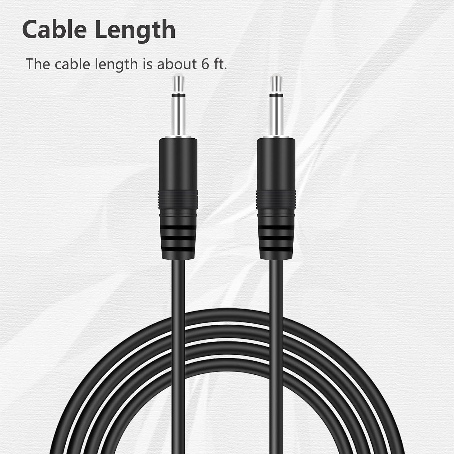 2 Pack 6ft 3.5mm 1/8" Male TS Mono Plug to 3.5mm Male Mono Jack Audio Cable