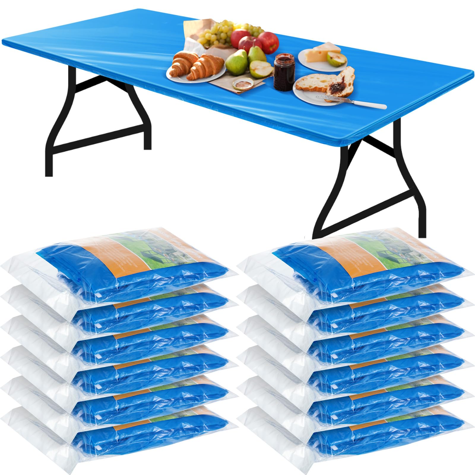 Amazon.com: Boao 12 Pcs Plastic Table Cloths Disposable for Parties Picnic Table Covers with ...