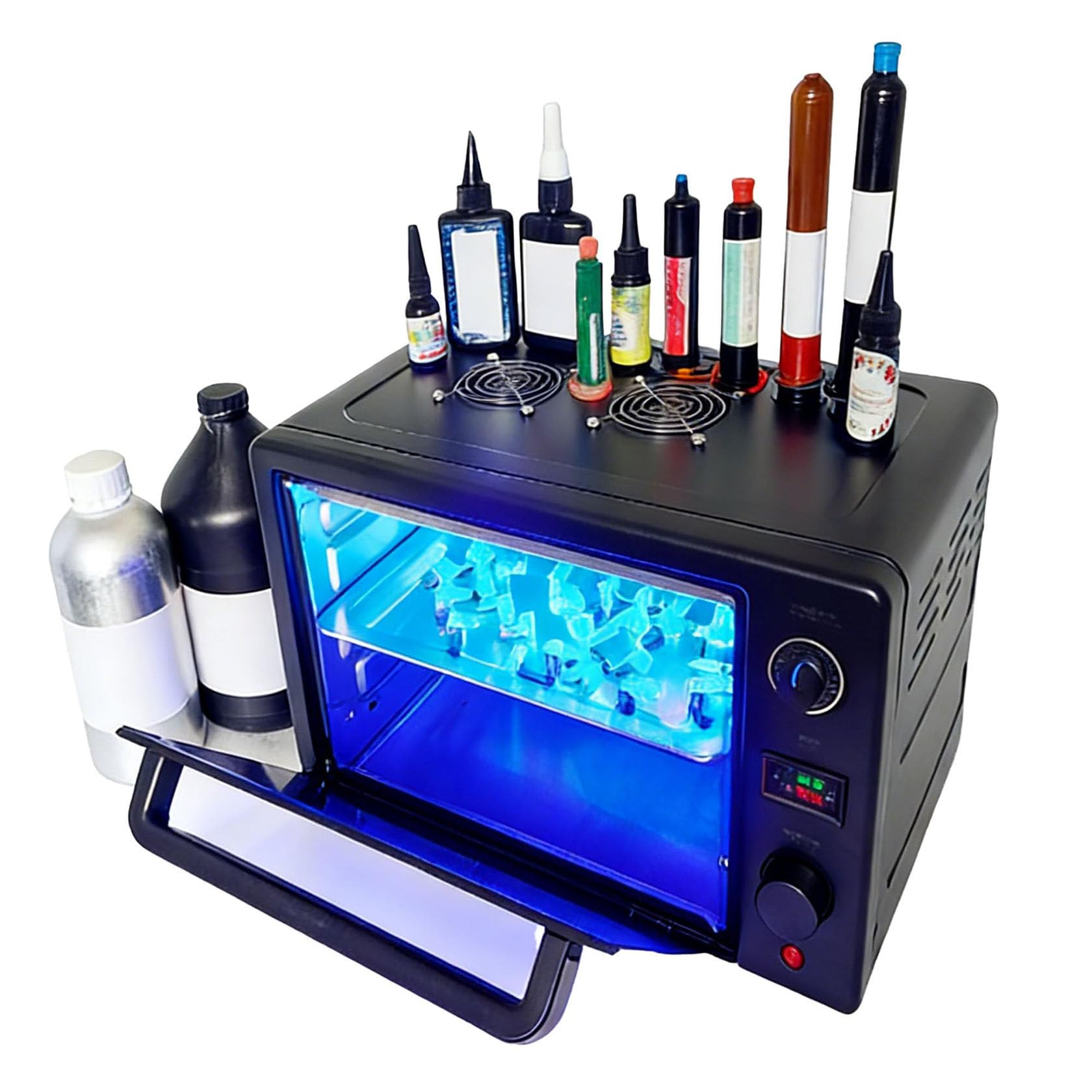 Caja De Curado Uv De 180 W (60 Cuentas De LáMpara Uv), Curado RáPido En | MáQuina De Curado RáPido, Eficacia LumíNica 10 Veces Mayor, Longitud De Onda Ajustable De 365-400 Nm;
