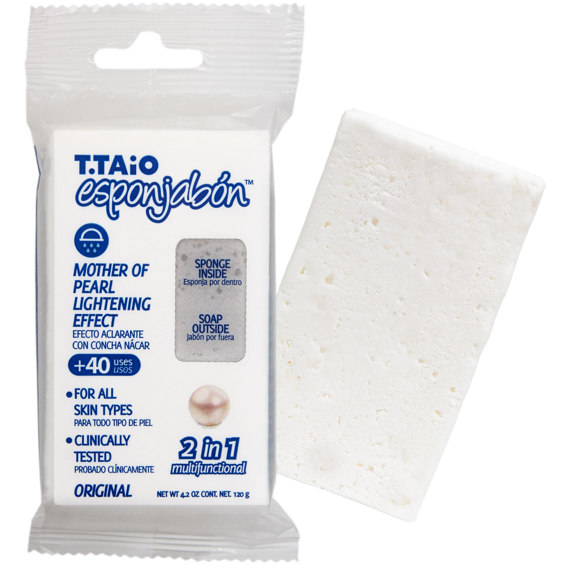 T. Taio Esponjabon - Esponjabon - Esponja de ducha suave - Limpieza de lavado de baño - Eliminación de suciedad y aceite - Masaje y espuma Accesorios de baño de pies, codos y cara (paquete de 6)