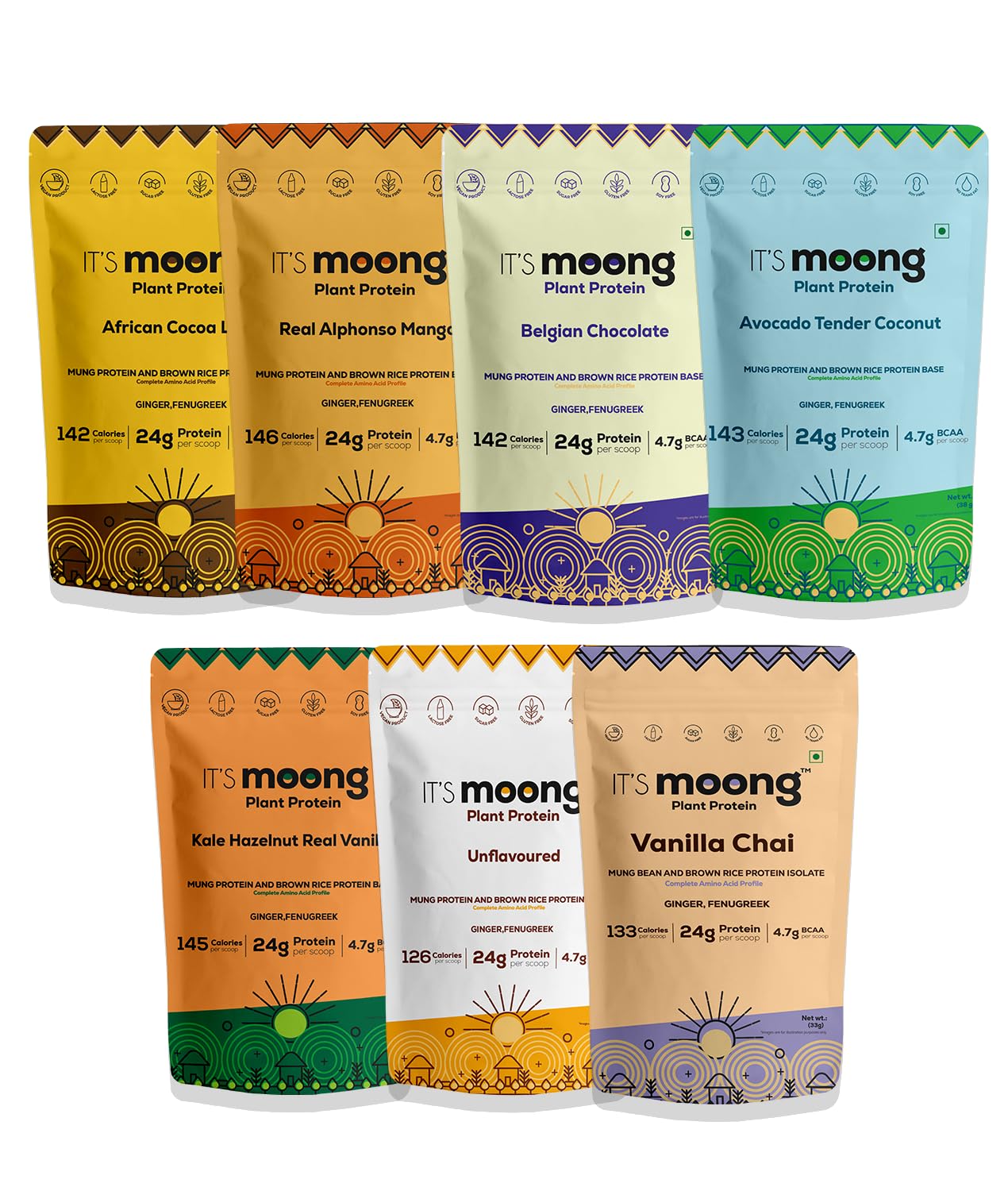 IT'S Moong Protein Powder Mini Combo Pack For Women & Men, Healthy Vegan Protein Powder With Moong & Brown Rice Isolate, 24 gm of Protein, Easy To Digest & Gluten Free (7 Flavours)-image-8