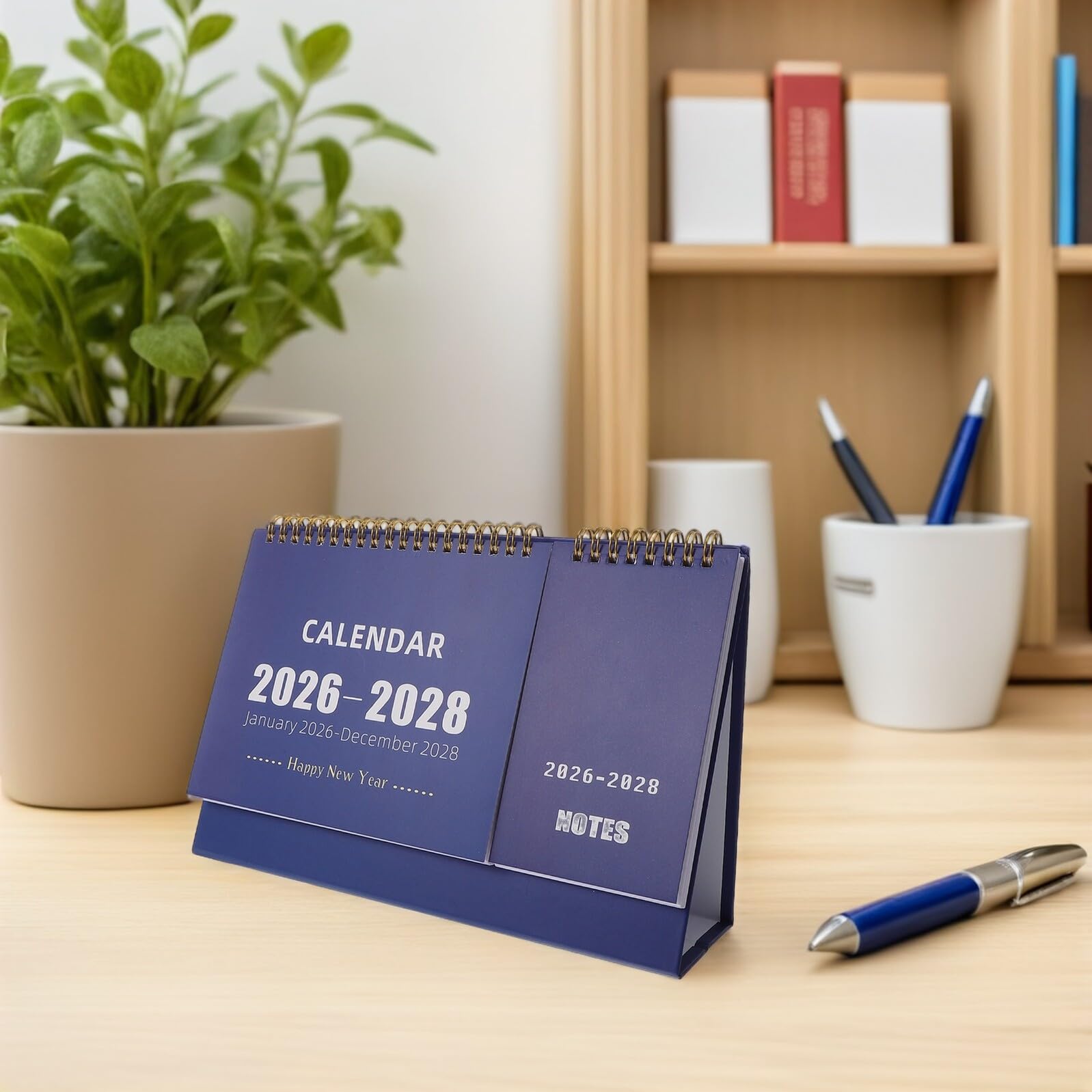 2 Piezas Calendario de Escritorio Calendario de con Soporte Planificador Diario para Oficina Estudio