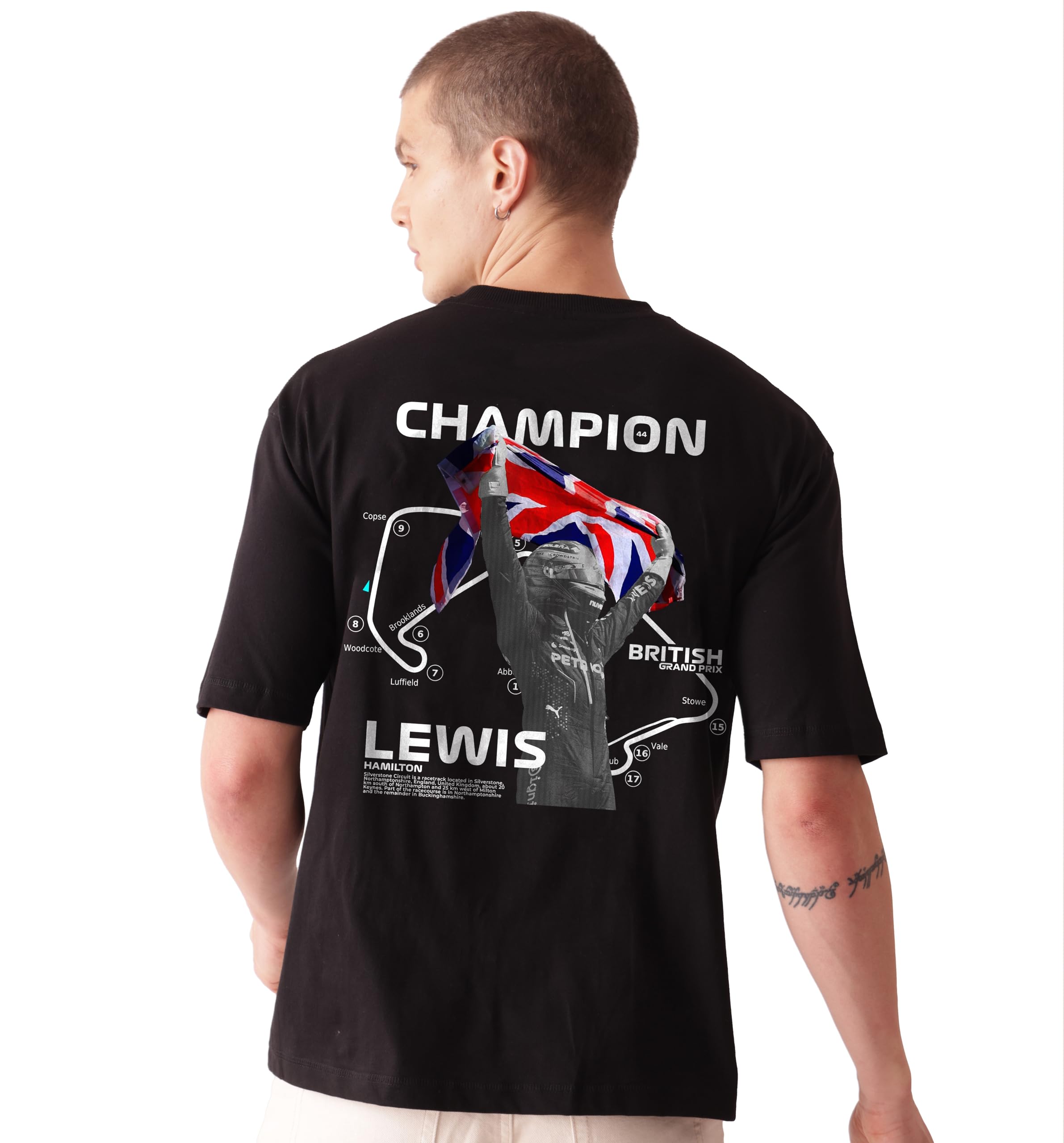 starton apparel Unisex Cotton Formula 1 Lewis Hamilton Norris Senna F1 Motorsport Graphic Print Oversized Fit T-Shirt-picture-44