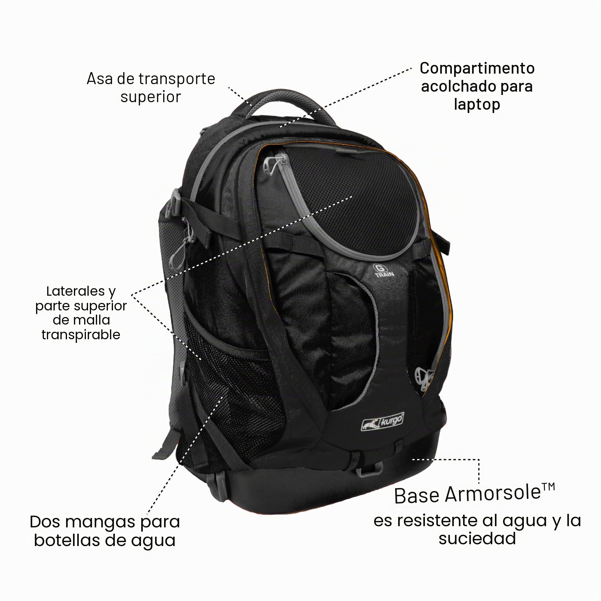 Kurgo G-Train Mochila Transportín, Negro