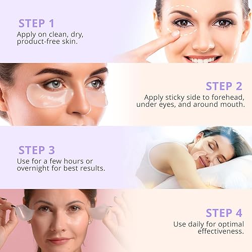 Miniatura 5 de AngelicMisto Parches de silicona reutilizables para arrugas debajo de los ojos, la cara y la frente