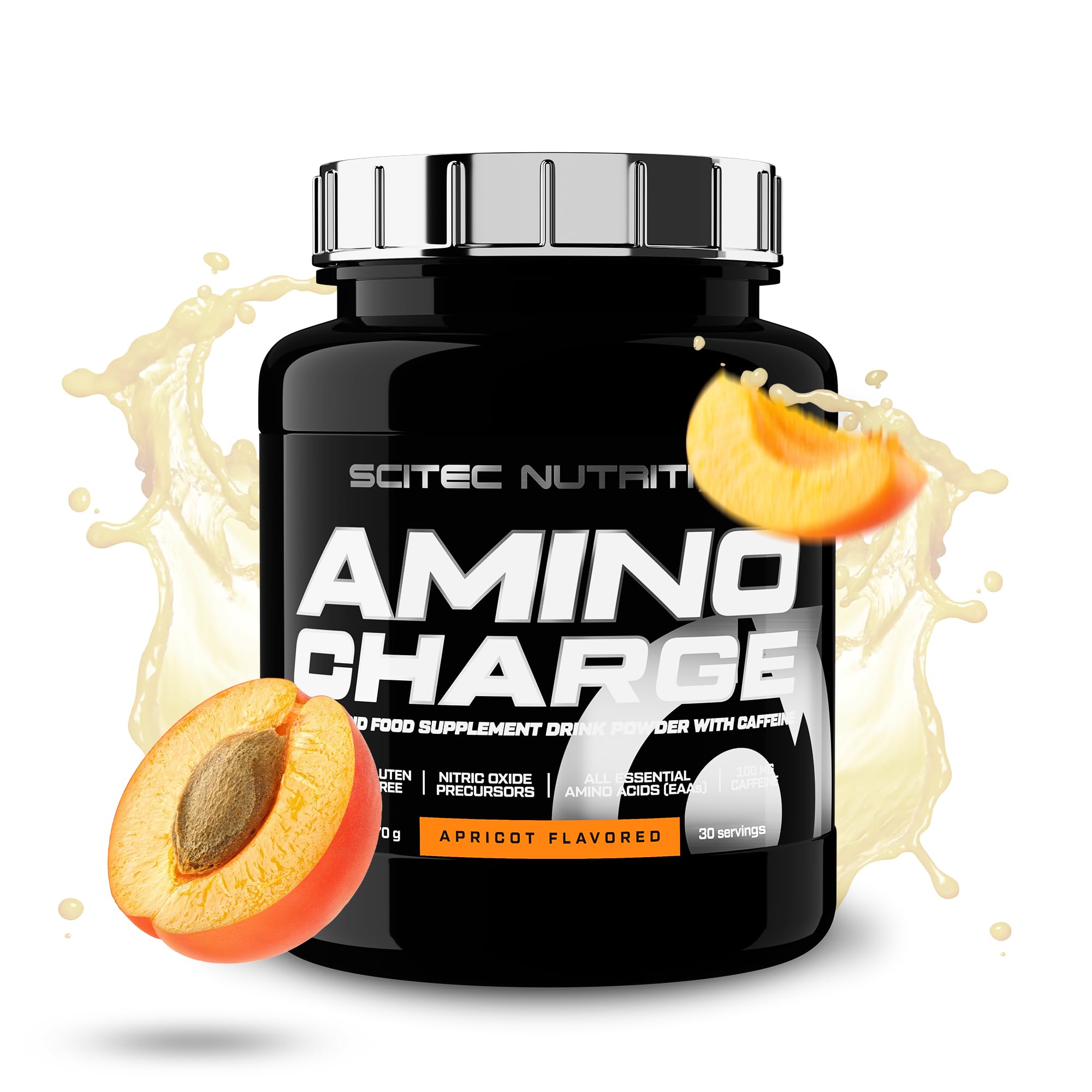Scitec Nutrition Amino Charge - avec 6g de BCAAs - 100mg de caféine - Sans sucre, sans gluten - Boost Performance and Recovery, 570 g, Abricot