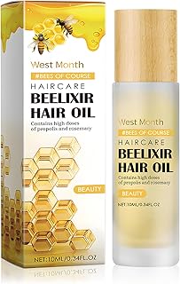 Aceite capilar con extracto de miel y romero Repara puntas abiertas y secas, acelera crecimiento, brillo sin grasa Para cabellos dañados y secos, 10 ml