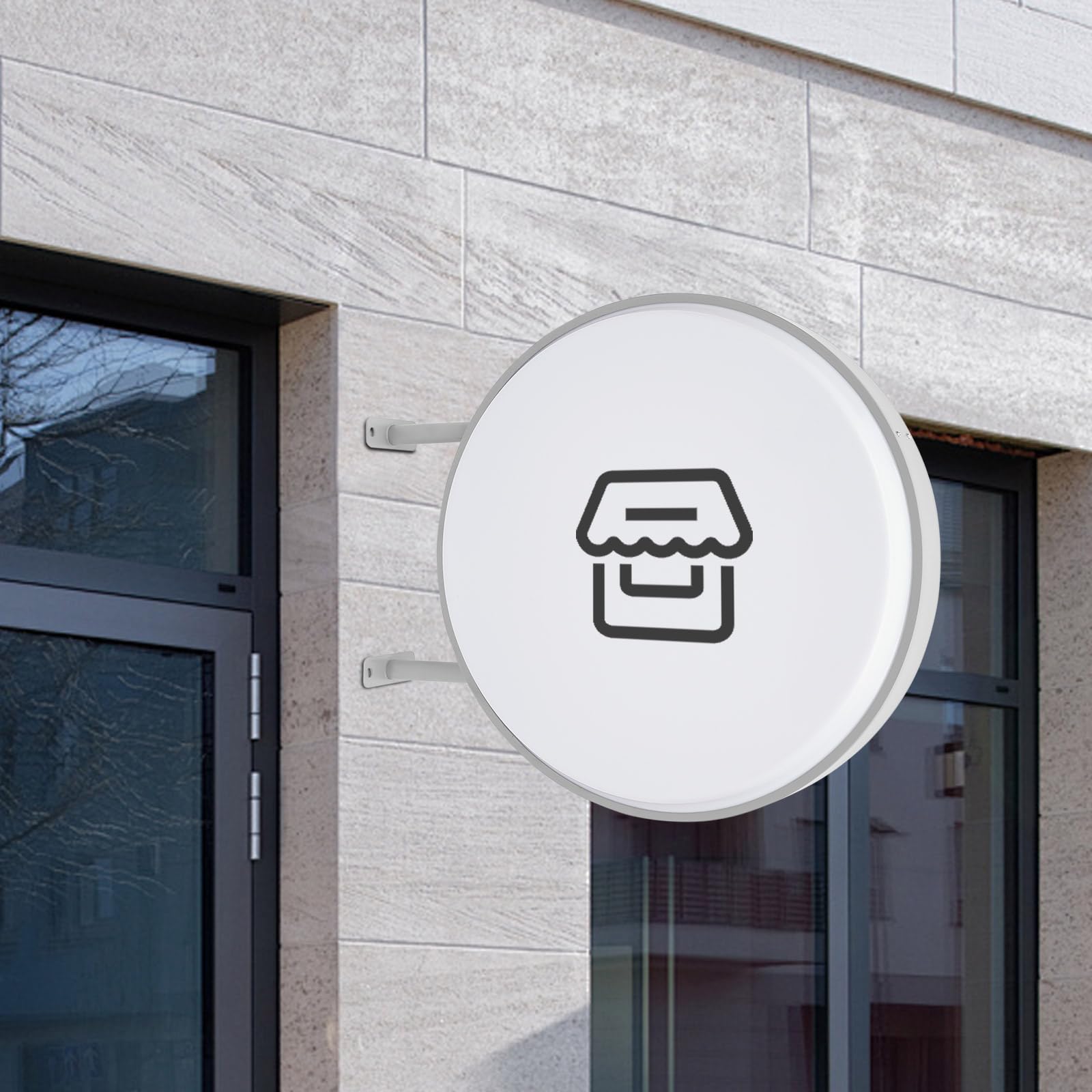 Caja de luz LED redonda de doble cara, 60 cm, resistente al agua IP65, marco de aluminio con placa acrílica, cartel publicitario en ambos lados, caja de luz redonda para tiendas, restaurantes, comida