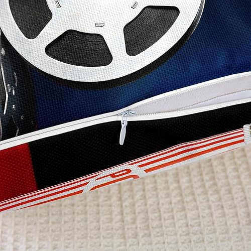 Miniatura 3 de Erosebridal Juego de 4 fundas de cojín de cine retro de 20 x 20 pulgadas, fundas de almohada con diseño de palomitas de maíz para niños y niñas,