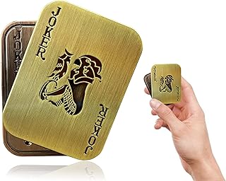 Magnetic Fidget Slider - Adult Fidget Toys - Metal Poker Push Card Fidget Slider Stress Relief Toy - Metal Magnetic Office Desk Toys Adult EDC Casual Fidget Toy (Joker)