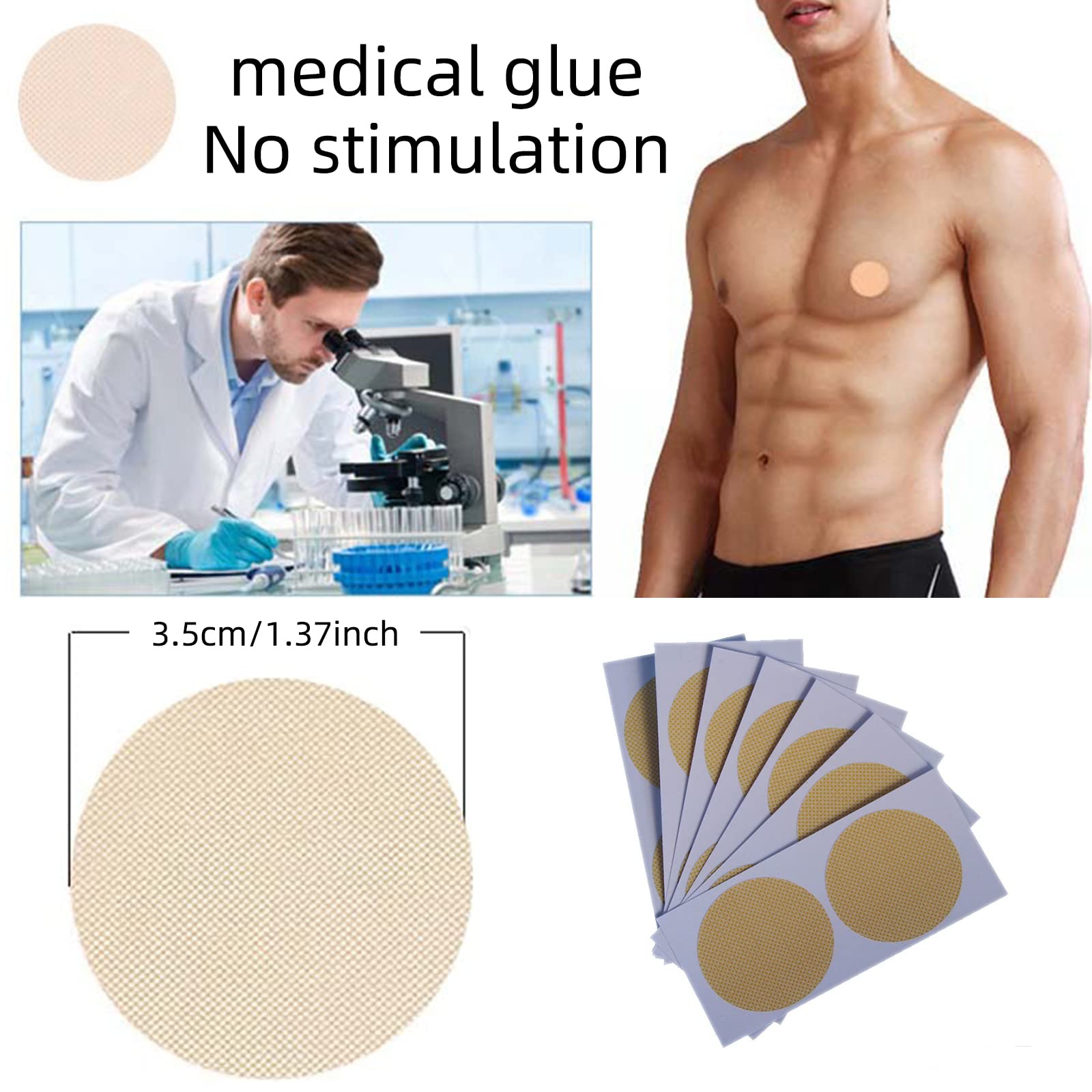 2 Paia Di Capezzoli Adesivi Invisibili In Silicone, Riutilizzabili, Ipoallergenici, Con Custodia, Diametro 8 Cm, Colore Champagne