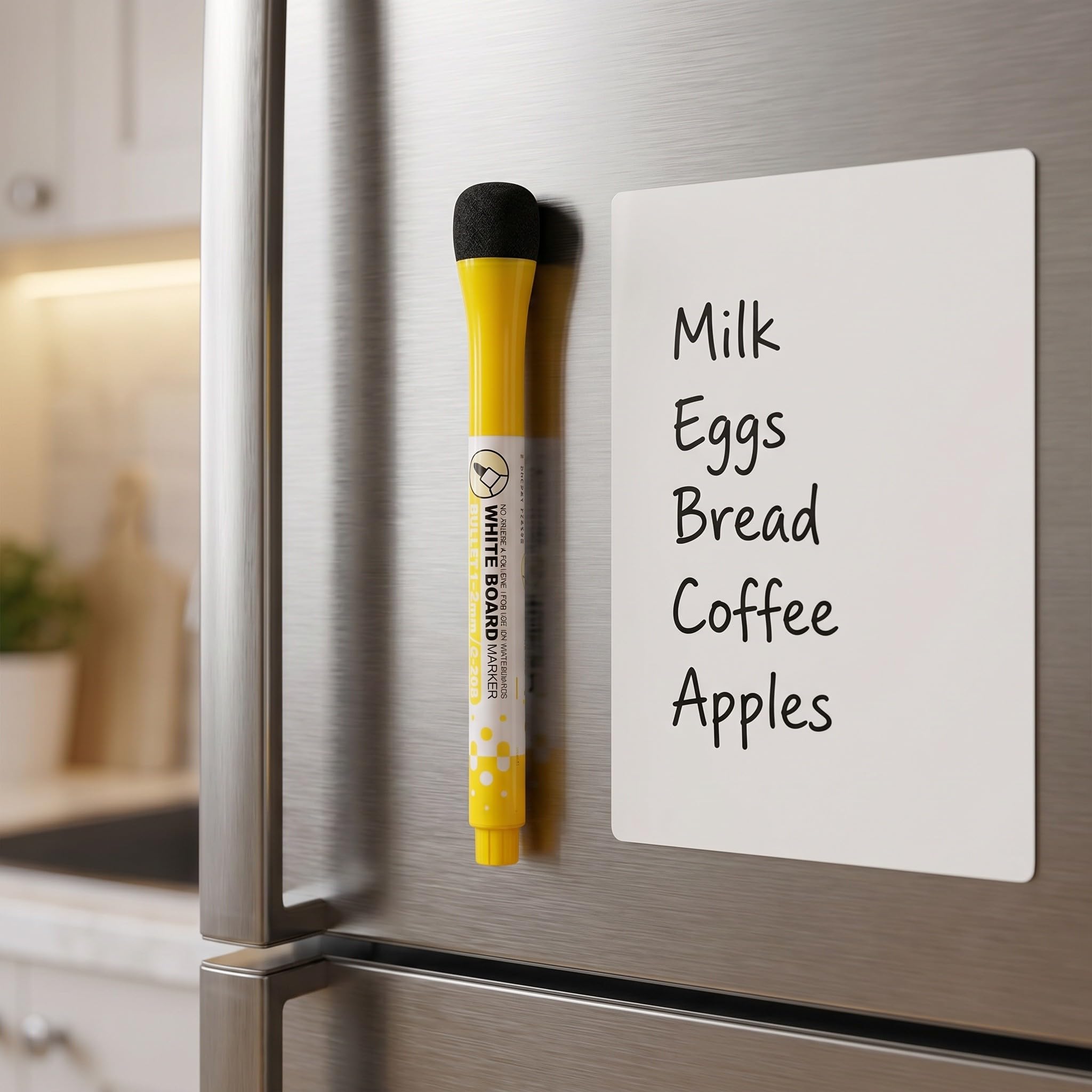 Operitacx 20 Stück Whiteboardmarker: Magnetische Whiteboard-Stifte – Feine Spitze, beschreibbar und abwischbar – Leuchtend gelbe, abwischbare Stifte für den Unterricht
