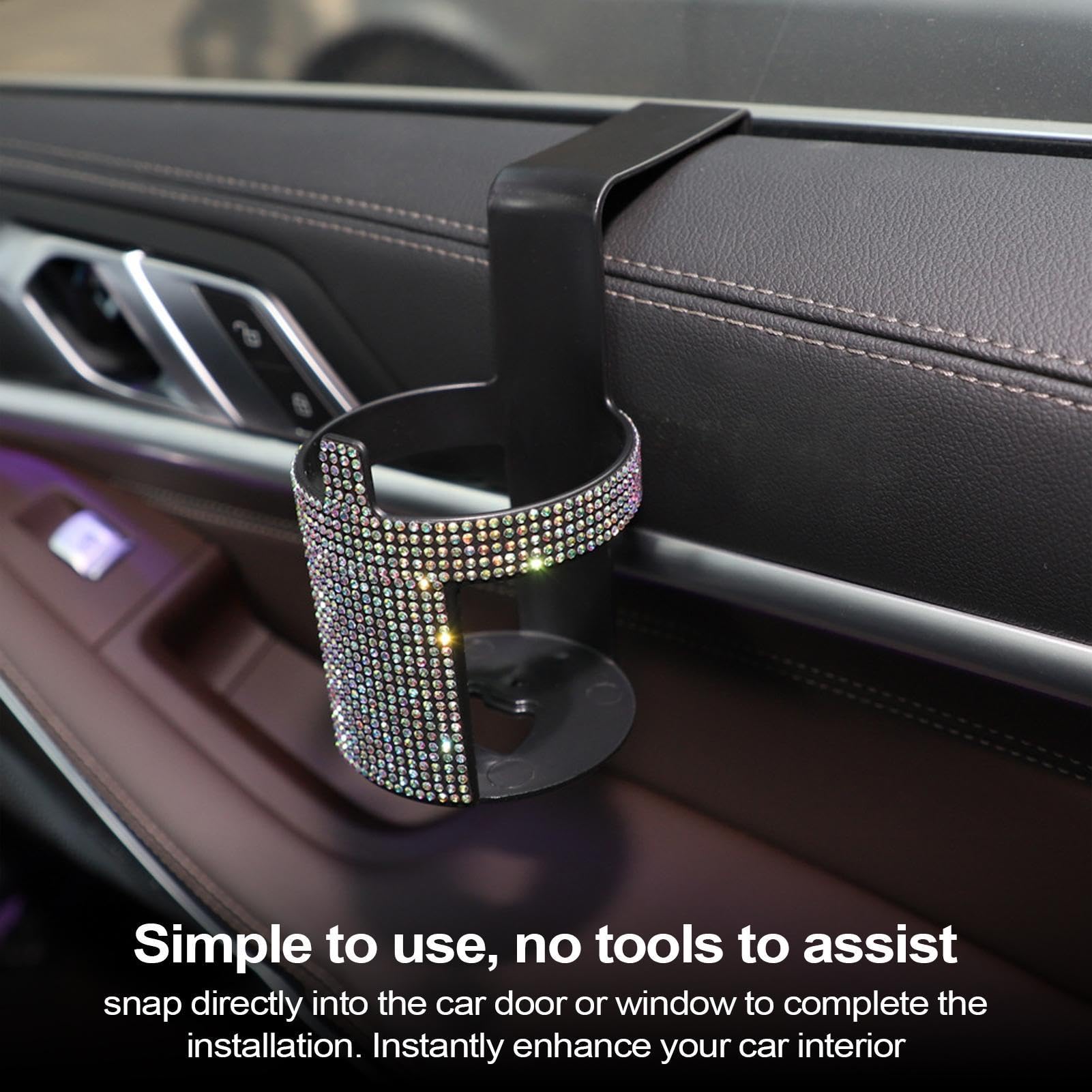 Bling Car Cup Holder, wielofunkcyjne uchwyty do picia, 1,18 x 2,95 x 4,72 cala, przeno?ny organizer kubek, b?yszczyki do psów, butelek i tumblerów