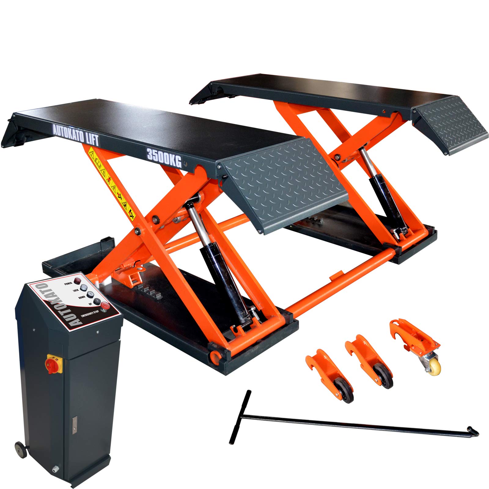 AUTOKATO Mid Rise Scissor Lift 8000 lbs Movable Auto Lift Garage Equipment Electric Safety Release 220V/1PH/60HZ