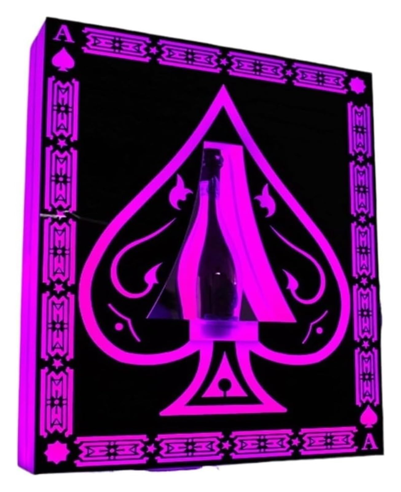 Presentador de botellas de champán Ace of Spades, estante de vino con cartel de mano for bares, hoteles y discotecas