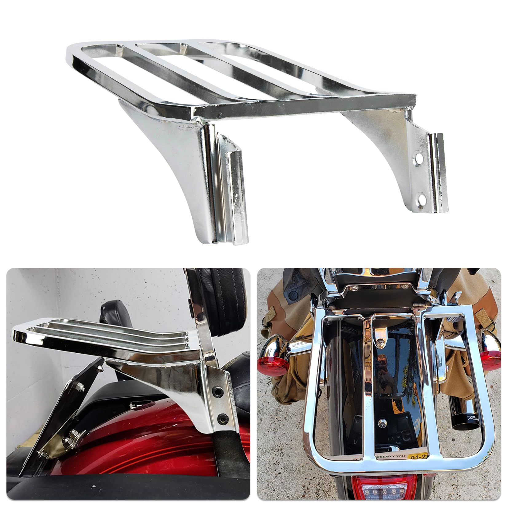 Amazon.com: PSLER Motorcycle Rear Sissy Bar Backrest Detachable