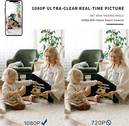 Miniatura 4 de Mini cámara espía WiFi cámara oculta inalámbrica pequeña cámara 1080P para el hogar, visión nocturna, pequeña cámara de niñera con puerta de