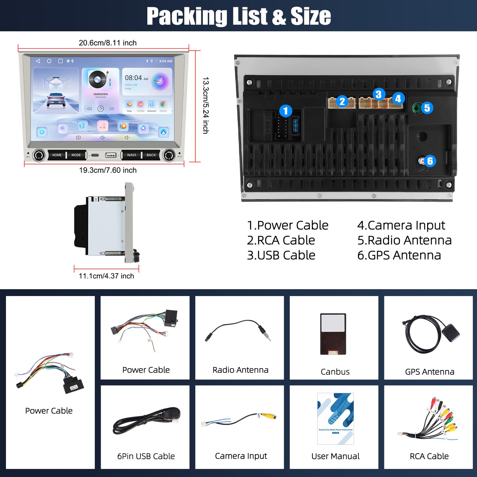 CAMECHO 2+64GB 7 Pulgadas Android 15 Autoradio para Porsche 911 Boxster Cayman con CarPlay Inalámbrico Android Auto, GPS, Bluetooth Wi-Fi RDS FM y Sonido EQ, Pantalla Táctil HD