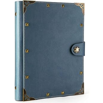 Aomiduo Notebook A5 Lined Leather Diary for Adults 200 Pages Refillable Ring Binder 100GSM Thick Paper