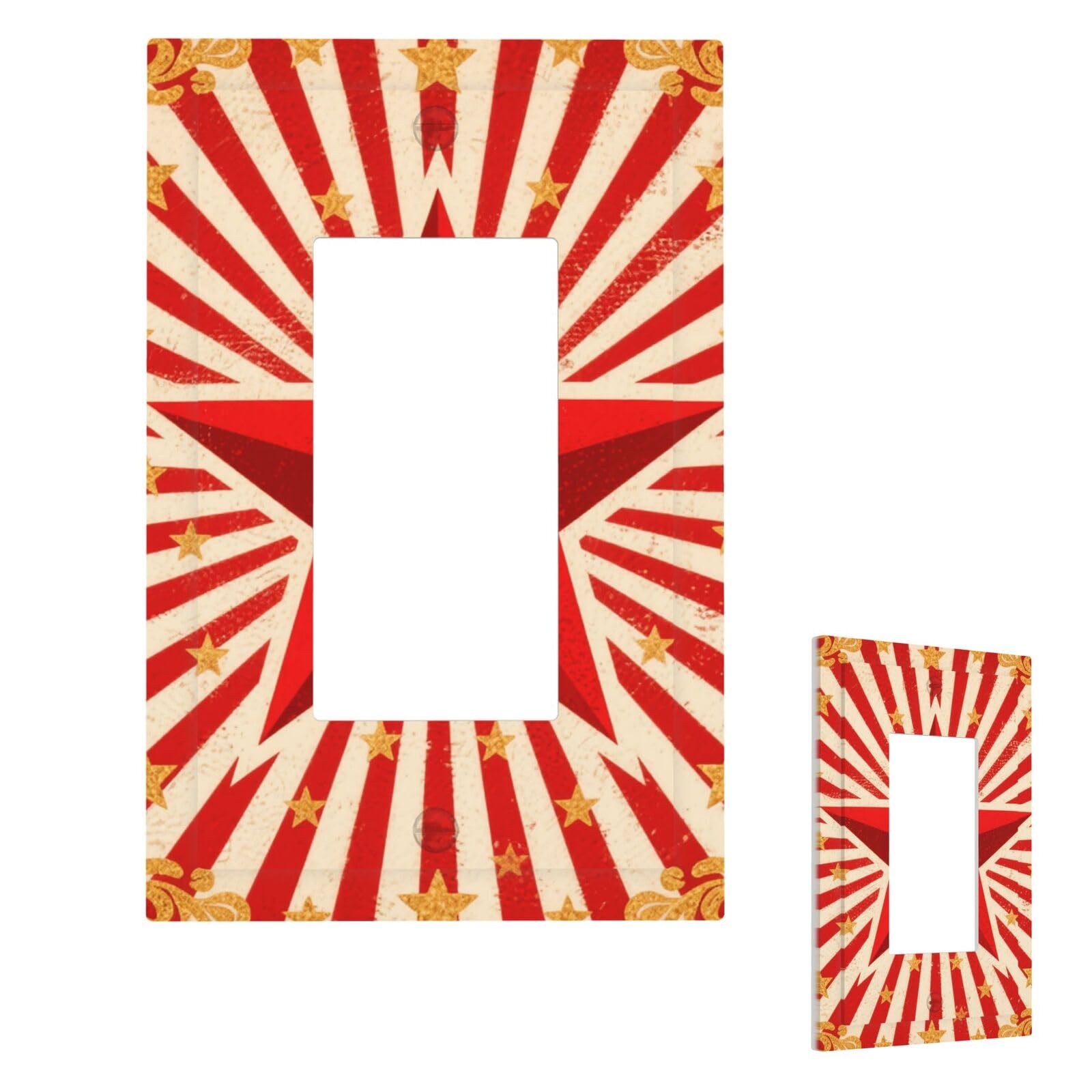 Vintage Circus Background Wall Plate Cover Modern Decorative 1 Gang Light Switch Cover Unbreakable Receptacle Outlet Covers For Living Room Bedroom Home Decor 1 Gang
