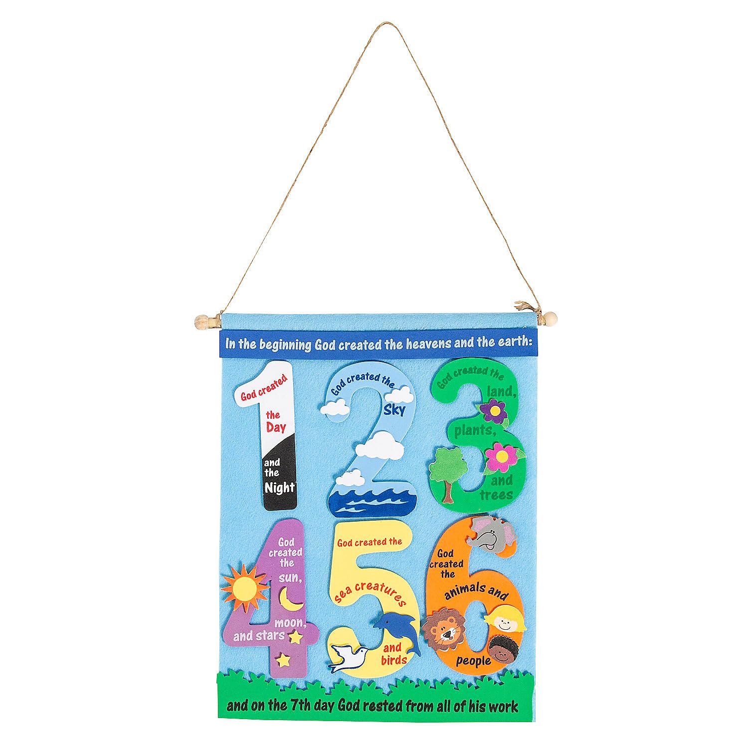 Fun Express Creation Banner Ck - Crafts for Kids and Fun Home Activities - Sunday School Wall Decor - Religious Crafts for Kids - Vbs Vacation Bible School Supplies Decor