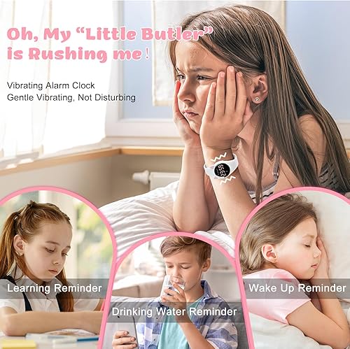 Miniatura 4 de Relojes digitales para niños y niñas, reloj deportivo con rastreador de fitness, podómetro, reloj despertador, cronómetro, no necesita aplicación y