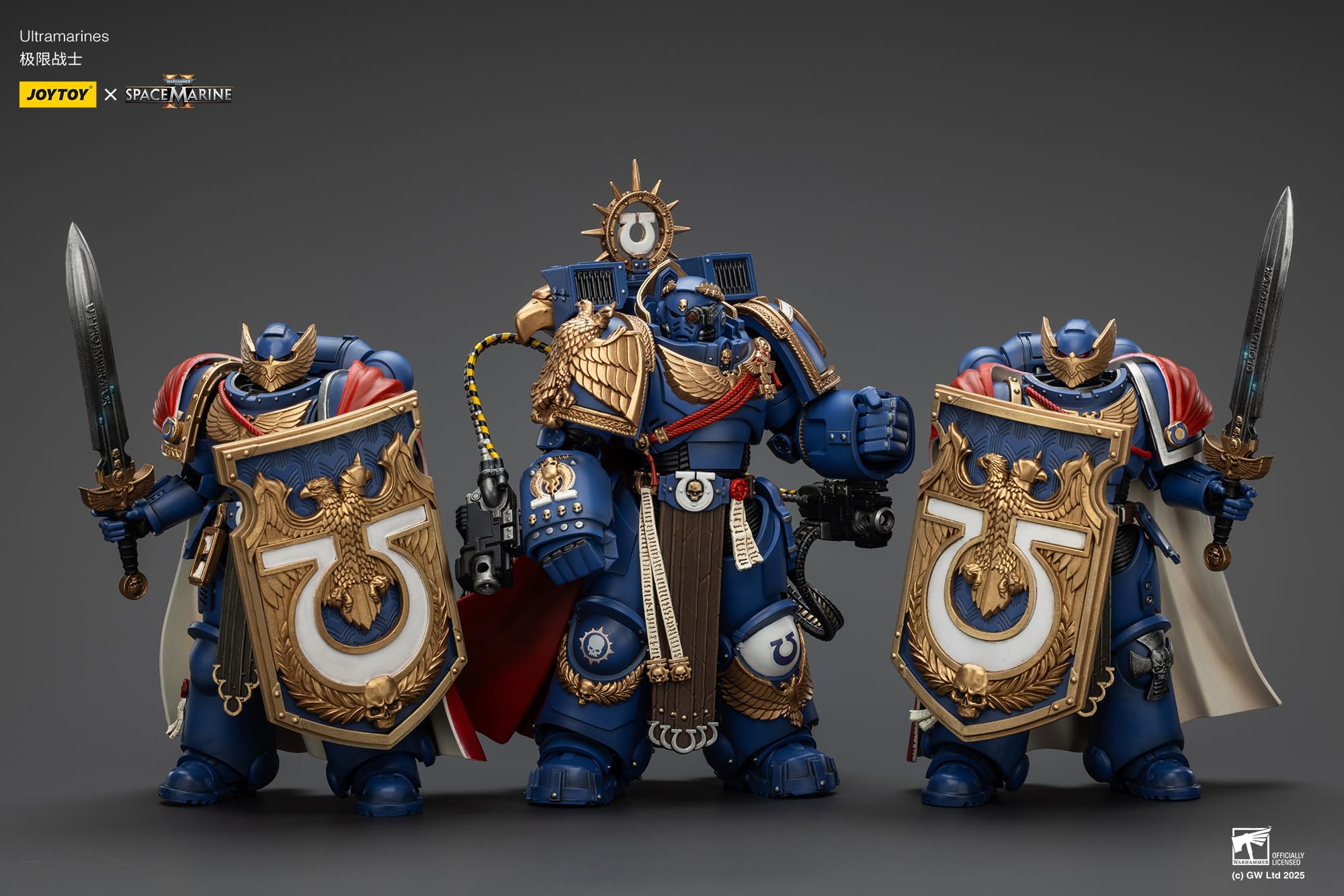 JOYTOY Warhammer 40k 1/18 - Figura De Acción De Ultramarines Marneus Calgar Chapter Master Con Armadura MKX Gravis Y Guantes De Ultramar Regalos Coleccionables, Juguetes Para Niños De 15 Años En