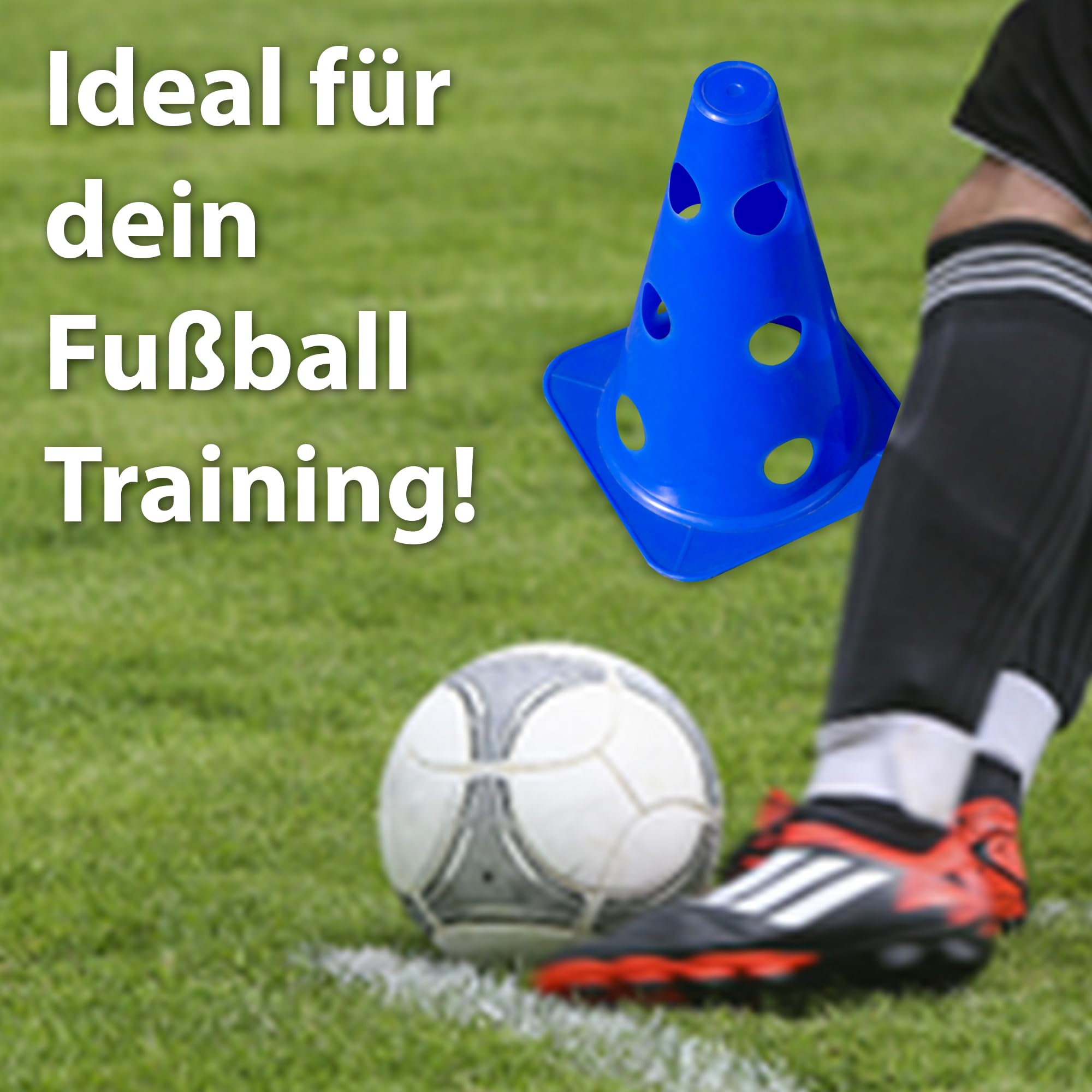 praktisches Steckhürdenset für Fußball, Hundesport, Pferdesport – Ideales Trainingszubehör, Fußballtraining, Pferd und Hunde - Profi Pylonen Set mit Hürden - Hindernisse Kegel