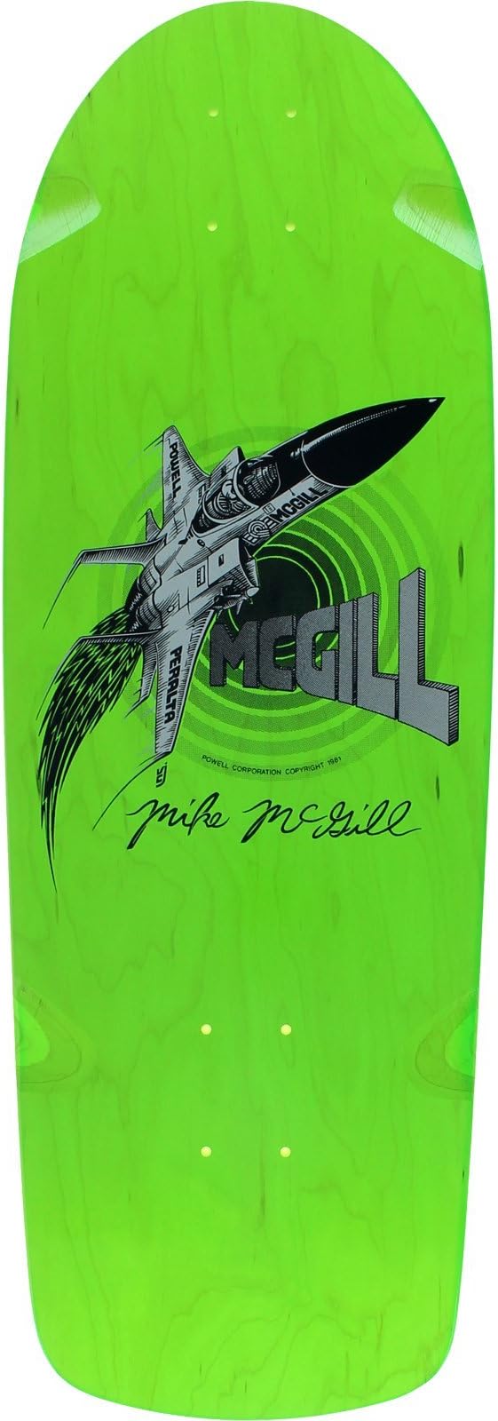 Bones Brigade Mcgill Jet Fighter Skateboard Deck -10.28x30.25 Green DECK ONLY
