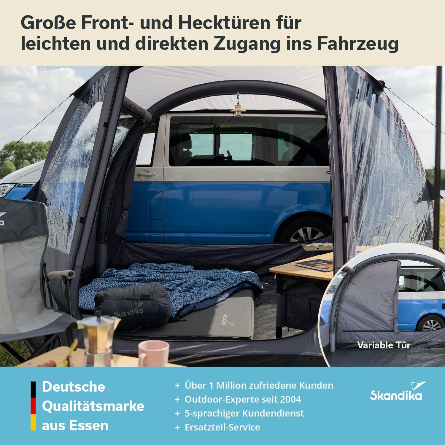 Skandika Aarhus Travel 2 / Aarhus Air Protect Tienda de campaña para autobús |con/sin Air Protect, 2 Personas, Independiente, 2 m Altura, mosquitera