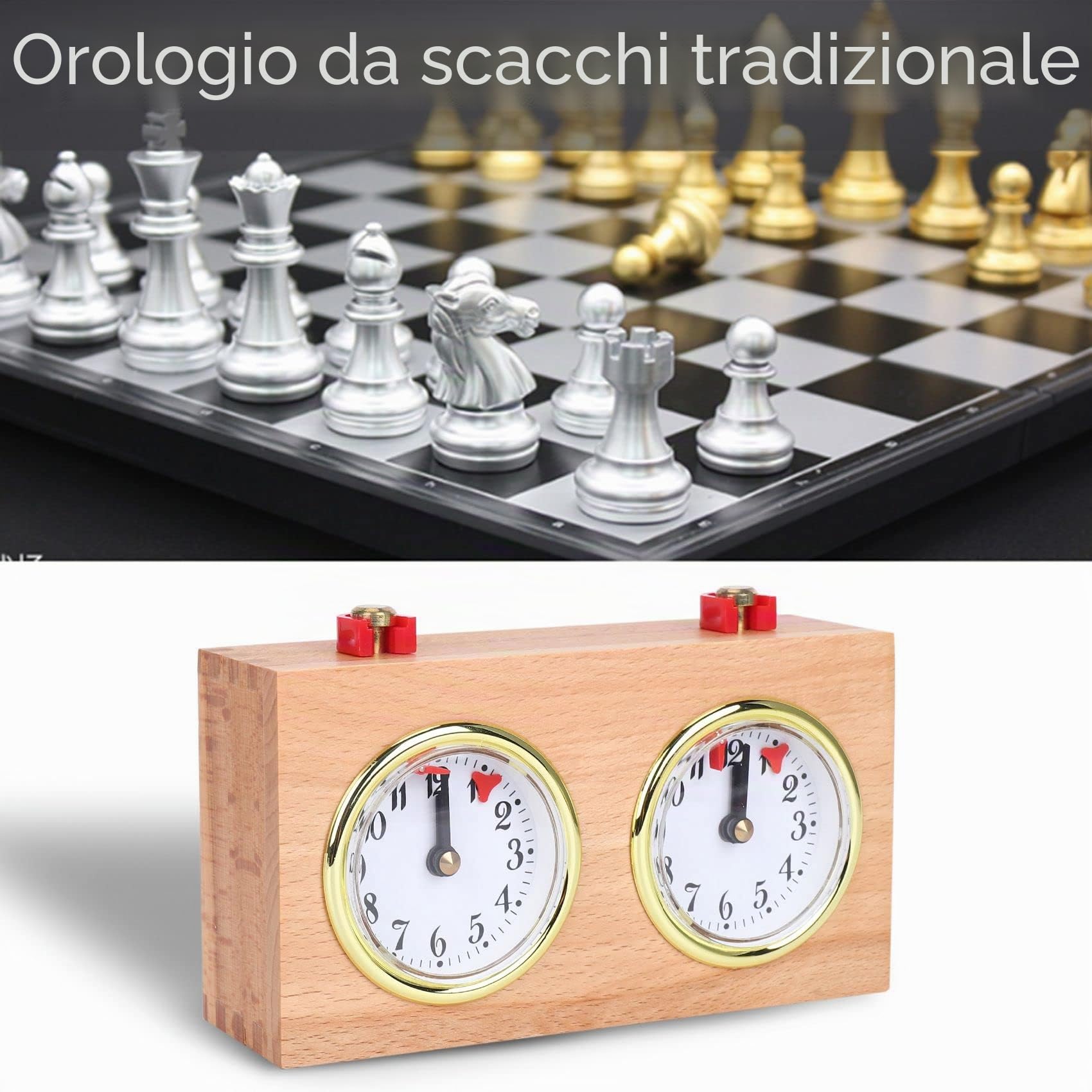 Scacchi Timer, orologio digitale professionale internazionale di scacchi, in legno, conto rovescia, timer di scacchi portatile