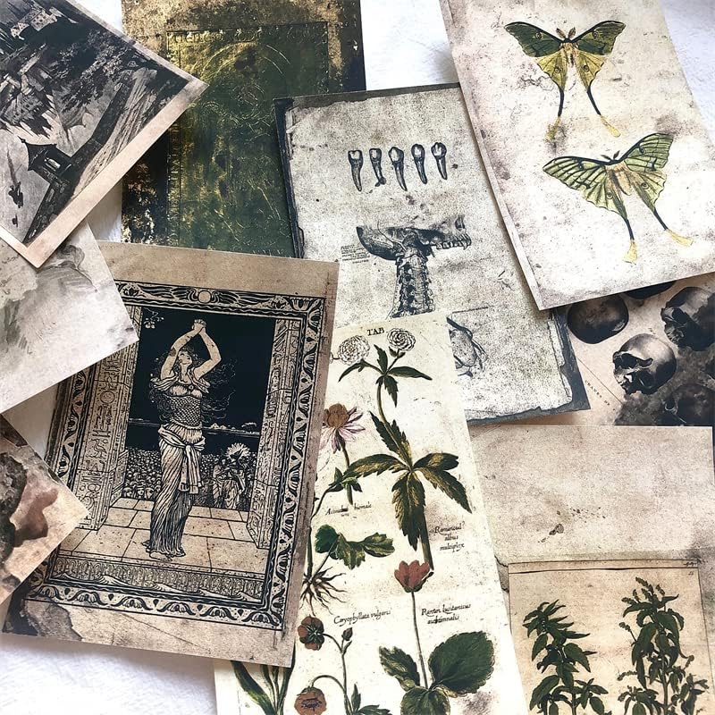 Vintage Scrapbook Paper Junk Journal Supplies,Craft Paper Kits Collage Antique Paper for Grunge Cottagecore Room Decor Aesthetic Art Shooting Background,Skeleton Gothic Creusu Horror Art Print (C) thumbnail