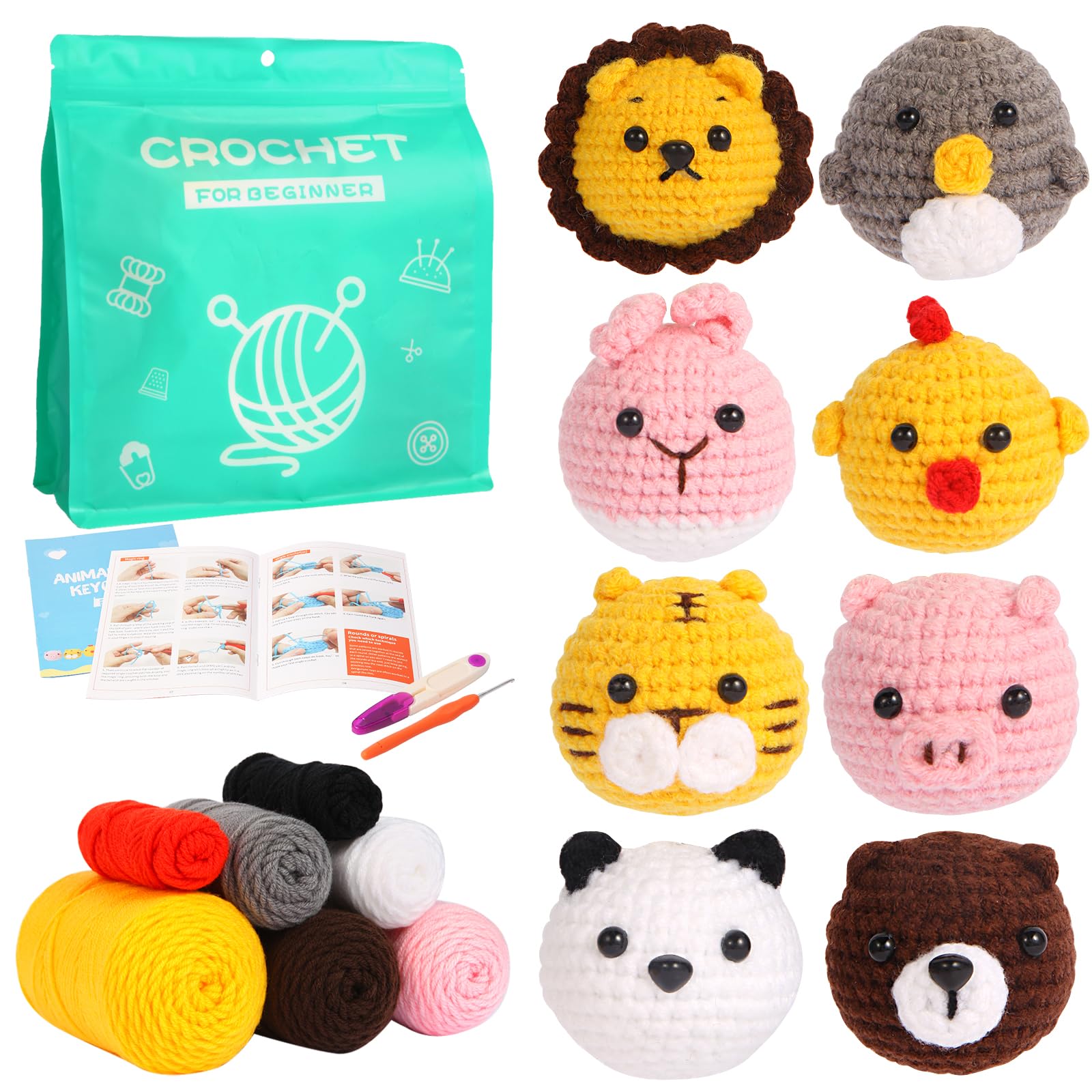 GOZATO Crochet Kit - Beginner Animal Dolls -1
