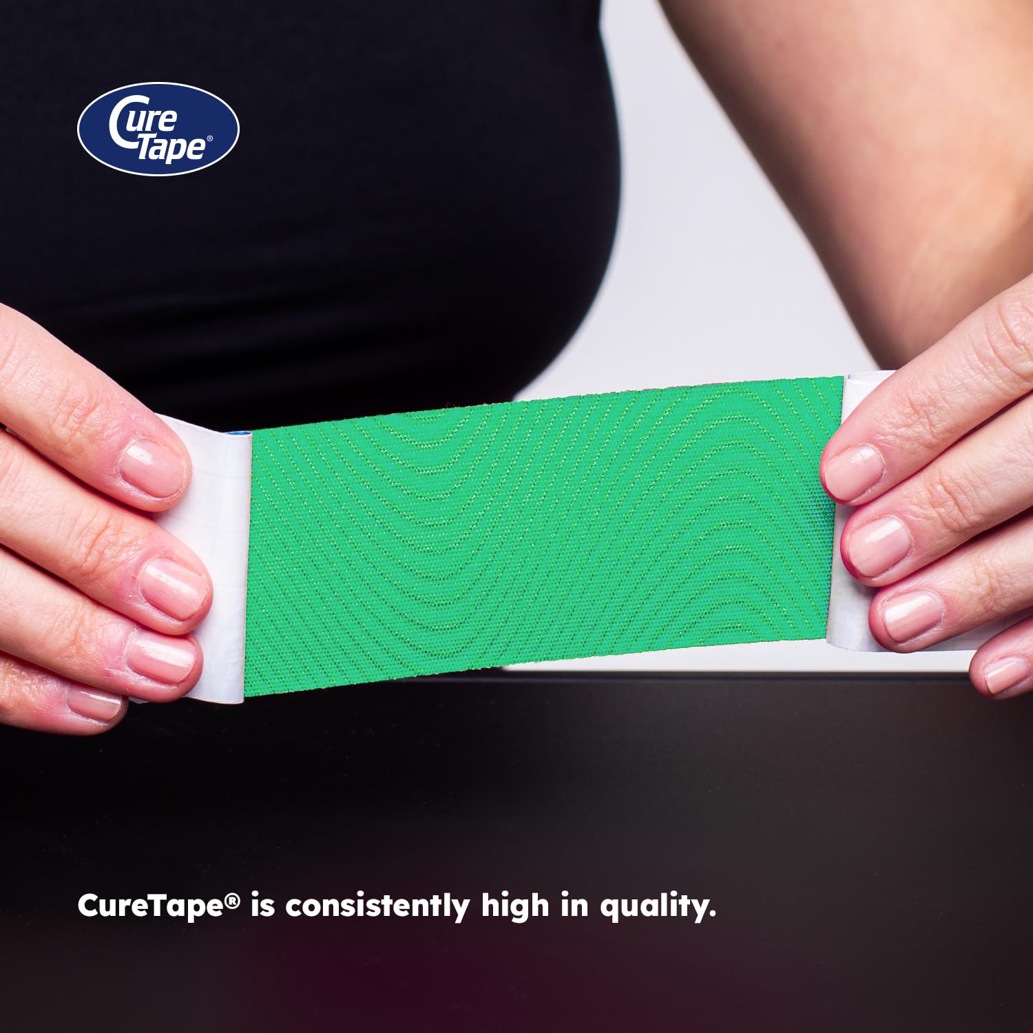 CureTape - Nastro kinesiologico impermeabile, 31,5 m x 5 cm, colore verde