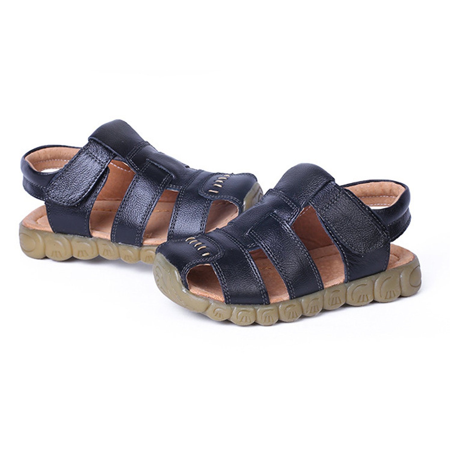 Infant Toddler Baby Boys Girls Leather Closed Toe Outdoor Sports Flat Shoes Summer Casual Sandals