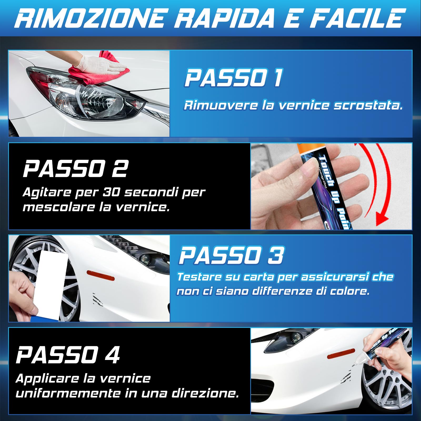 prowithlin Penna Ritocco Carrozzeria Confezione da 2 Pezzi - Pennarello per Ritocco Vernice Auto