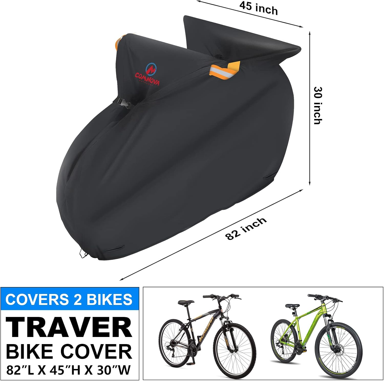 Bike Cover, Bicycle Cover for Transportation Outdoor & Inside Storage for 2 Bikes, 600D Strong Oxford Ripstop Materials, Travel Use for Car Racks, Waterproof & Anti-UV, All 4 Seasons Protection : Sports & Outdoors