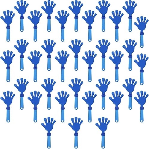 36 pinzas de mano color azul rey de 7.5 pulgadas para hacer ruido, regalos de fiesta, plástico para fiestas, eventos deportivos, bailar, bailar,