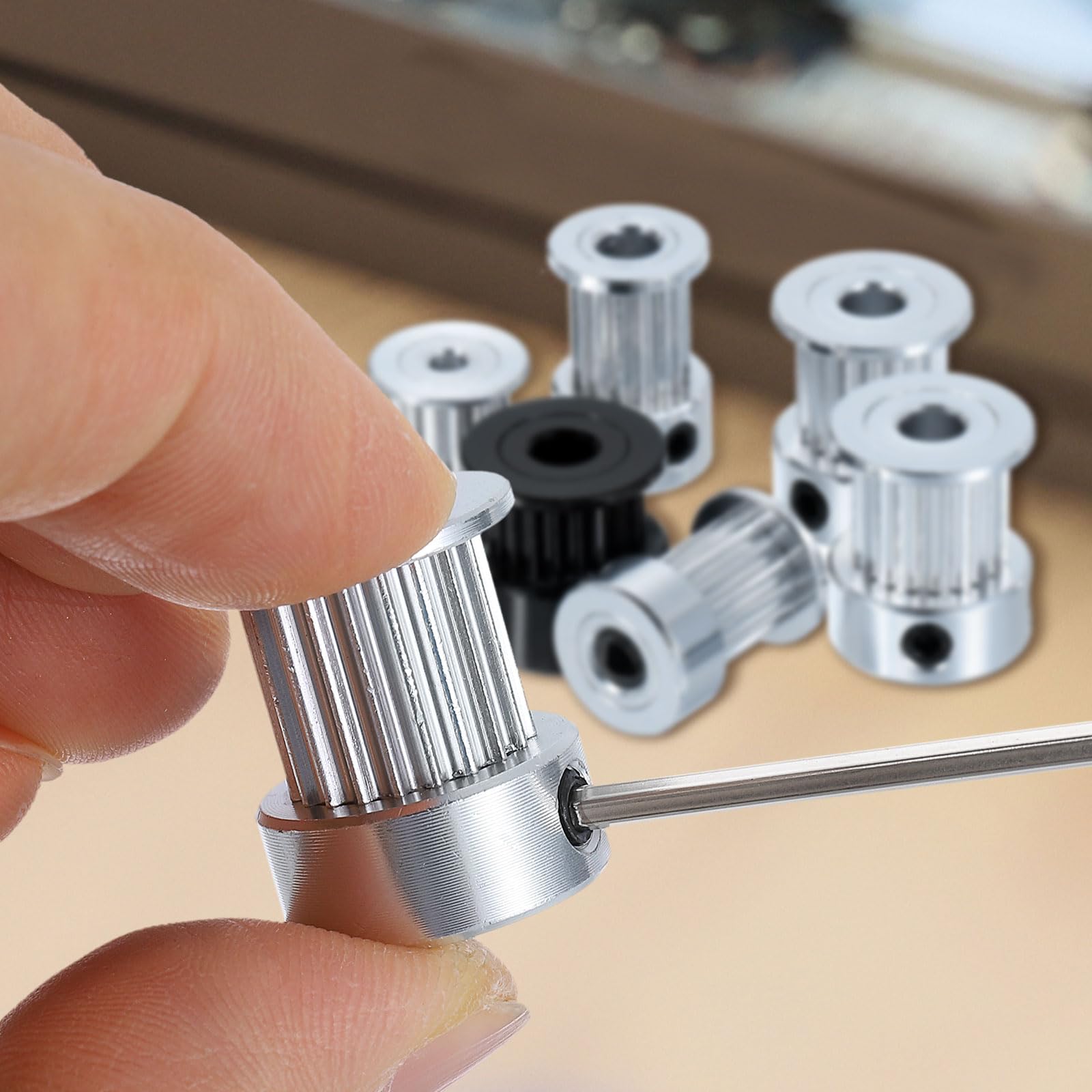 Produktbild von QUARKZMAN Zahnriemenscheibe 5M-16T – 1/2" Bohrung, 16 Zähne – Alulegierung, Für 15 Mm Riemen – Industrieantrieb