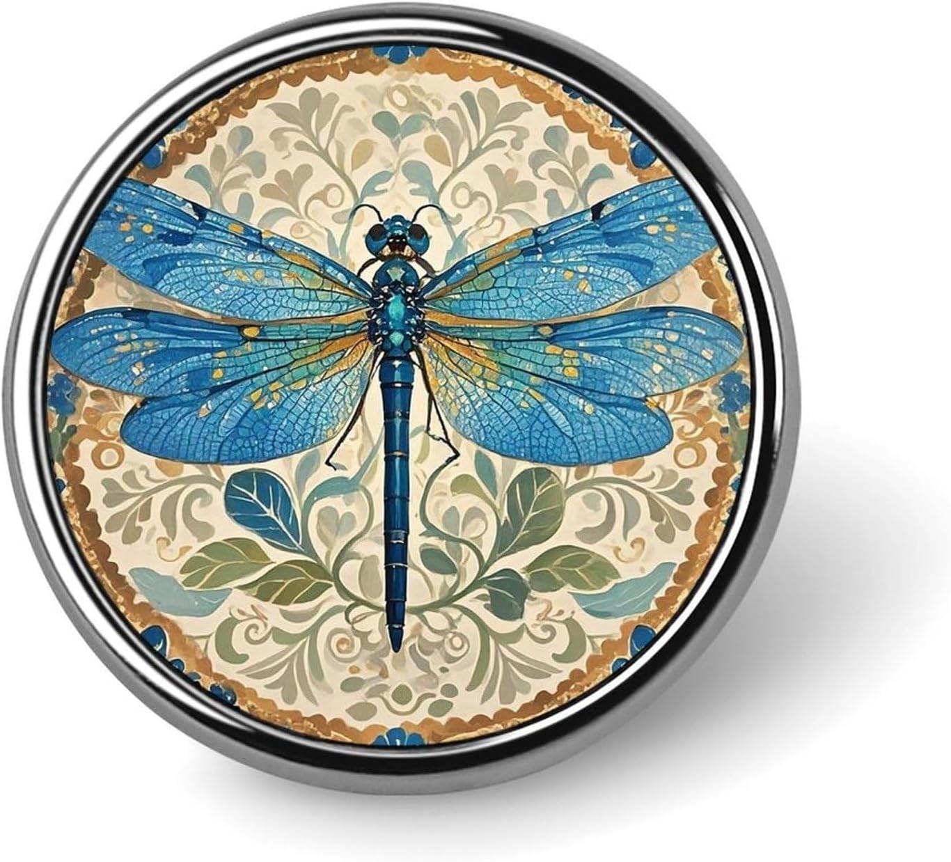Mens Lapel Pins for Suits Brooch Badge, Hand Painted Dragonfly