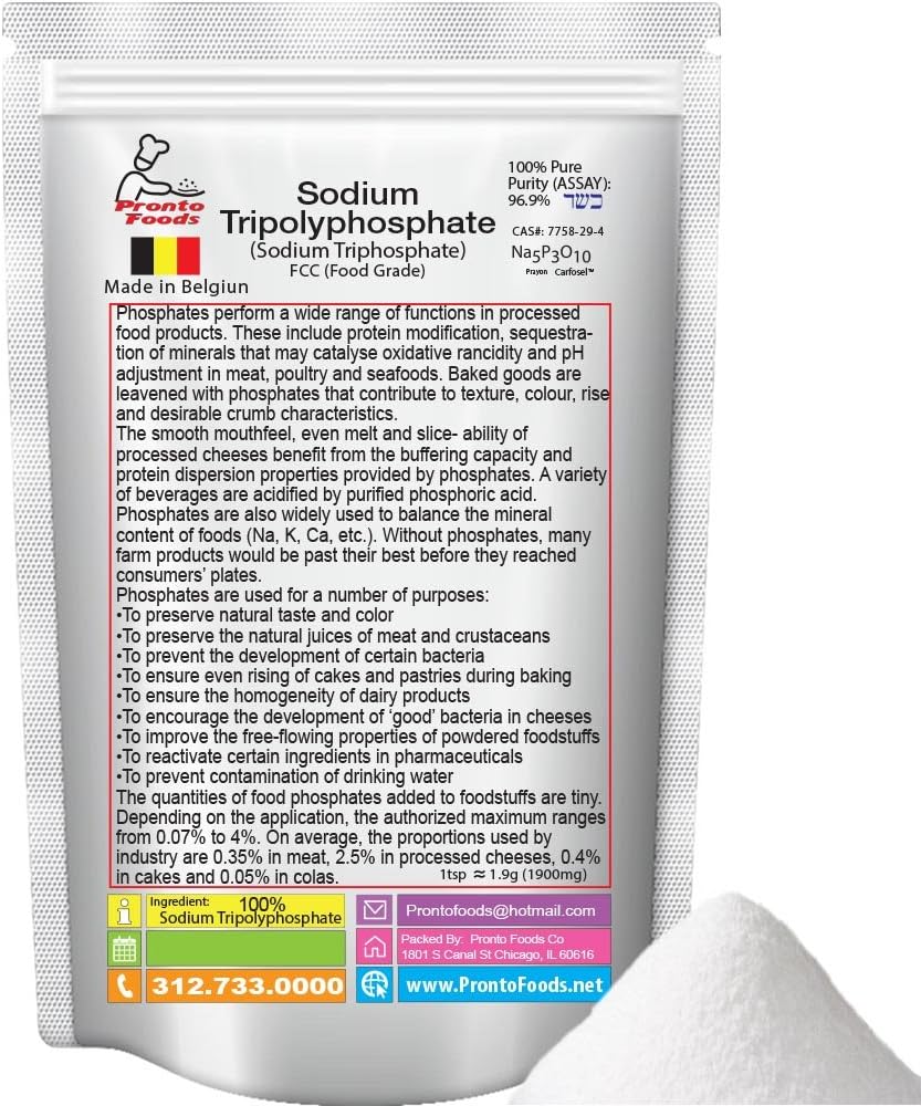 Sodium Tripolyphosphate - Made in Belgium - 500g, (1.1lb),