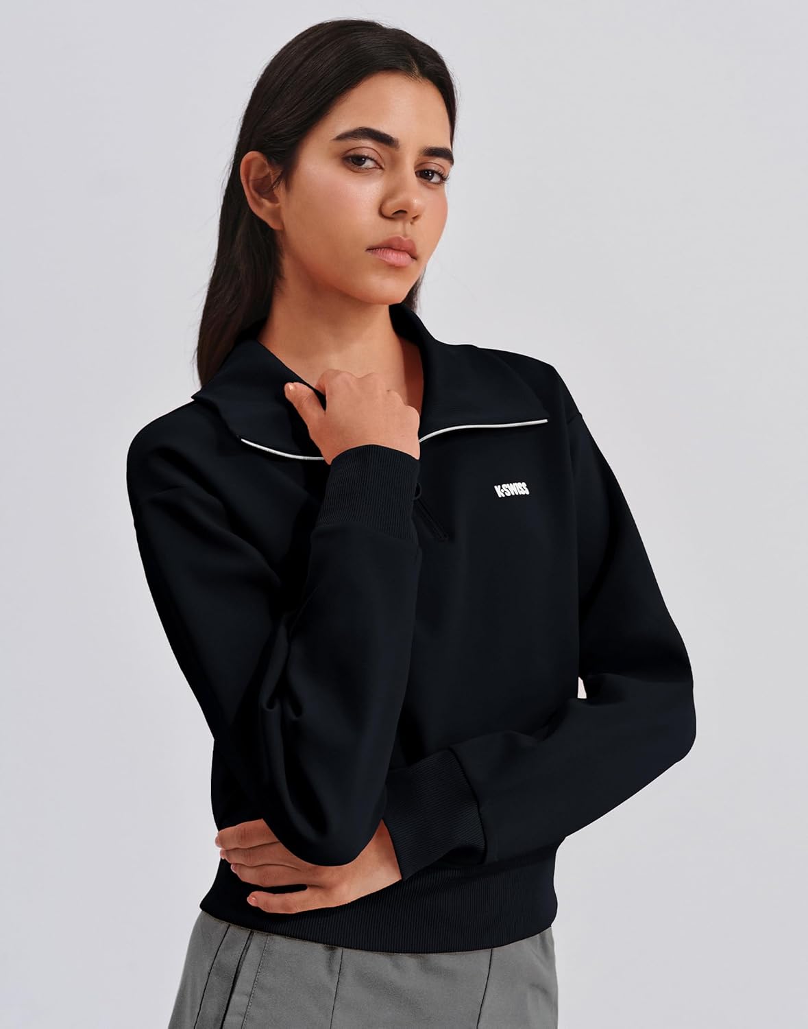 K-SWISS Women's Sweatshirt Quarter Zip Pullover - Workout Sweatshirts for Casual Sport, 2025 Fall Fashion Clothes - Image 2