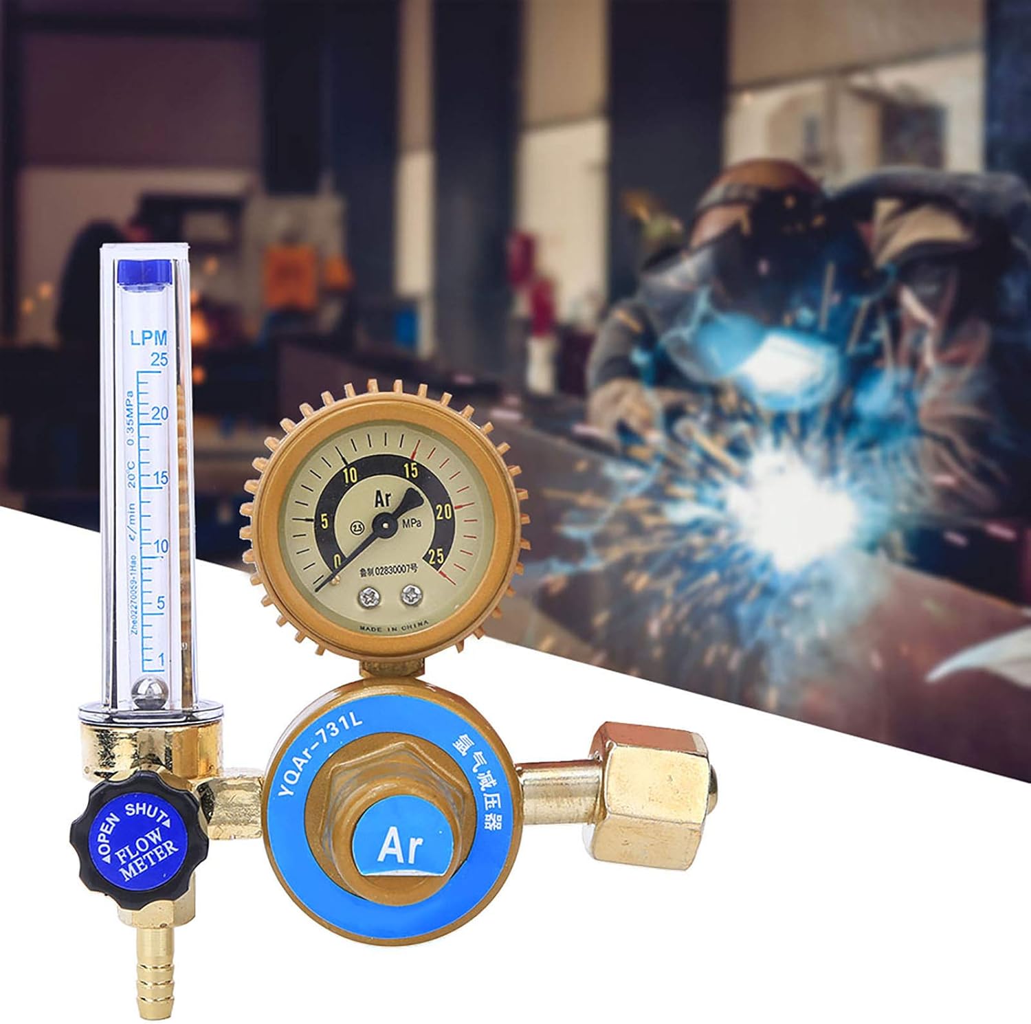 Welding & Soldering Argon Co2 Welding Regulator 025Mpa Pressure Gauge