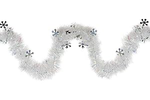 Young Craft 61-Osfo 4-1/2" X 12' Die Cut Silver Snowflake Tinsel