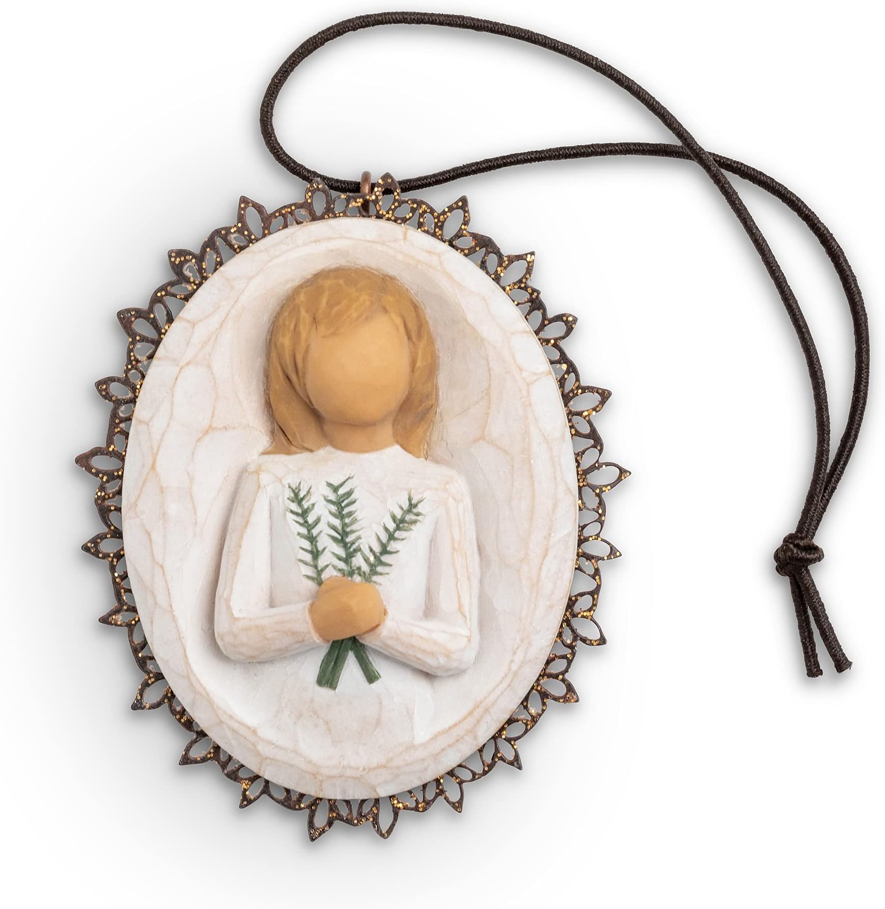 Willow TreeRemembrance Metal-Edged Ornament, Sculpted Hand-Painted Bas Relief