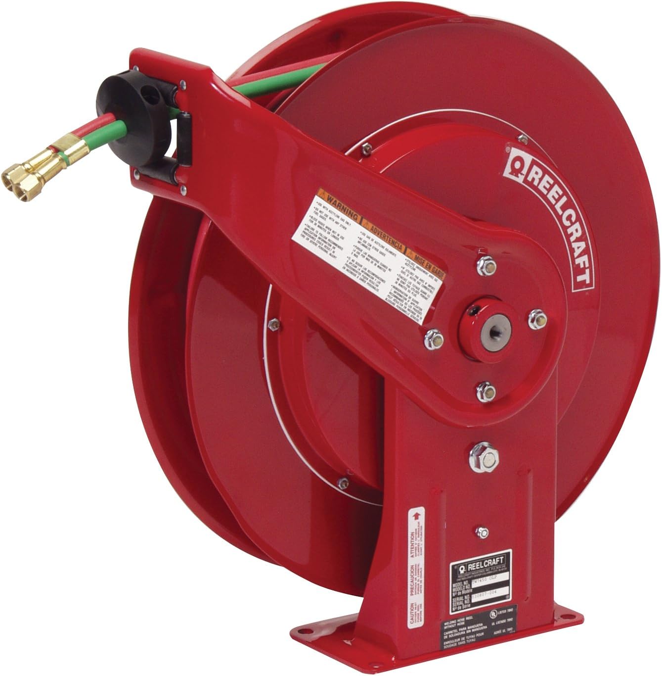 ReelcraftTW7450 OLPT Twin 1/4-Inch by 50-Feet Spring Driven T-Grade Hose Reel for Fuel Gas Welding