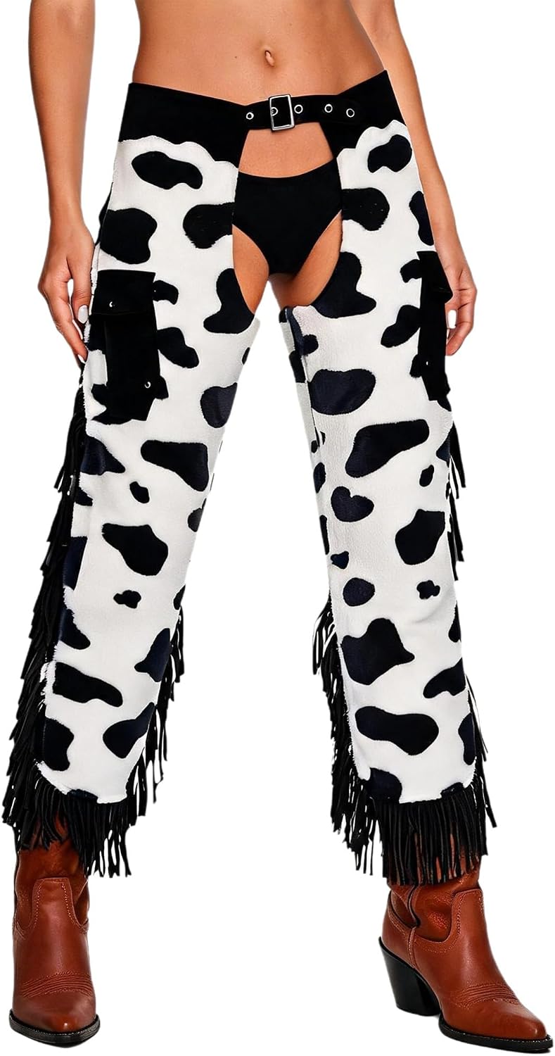 iEFiEL Women Low Waist Cosplay Costume Cover Chap Pants