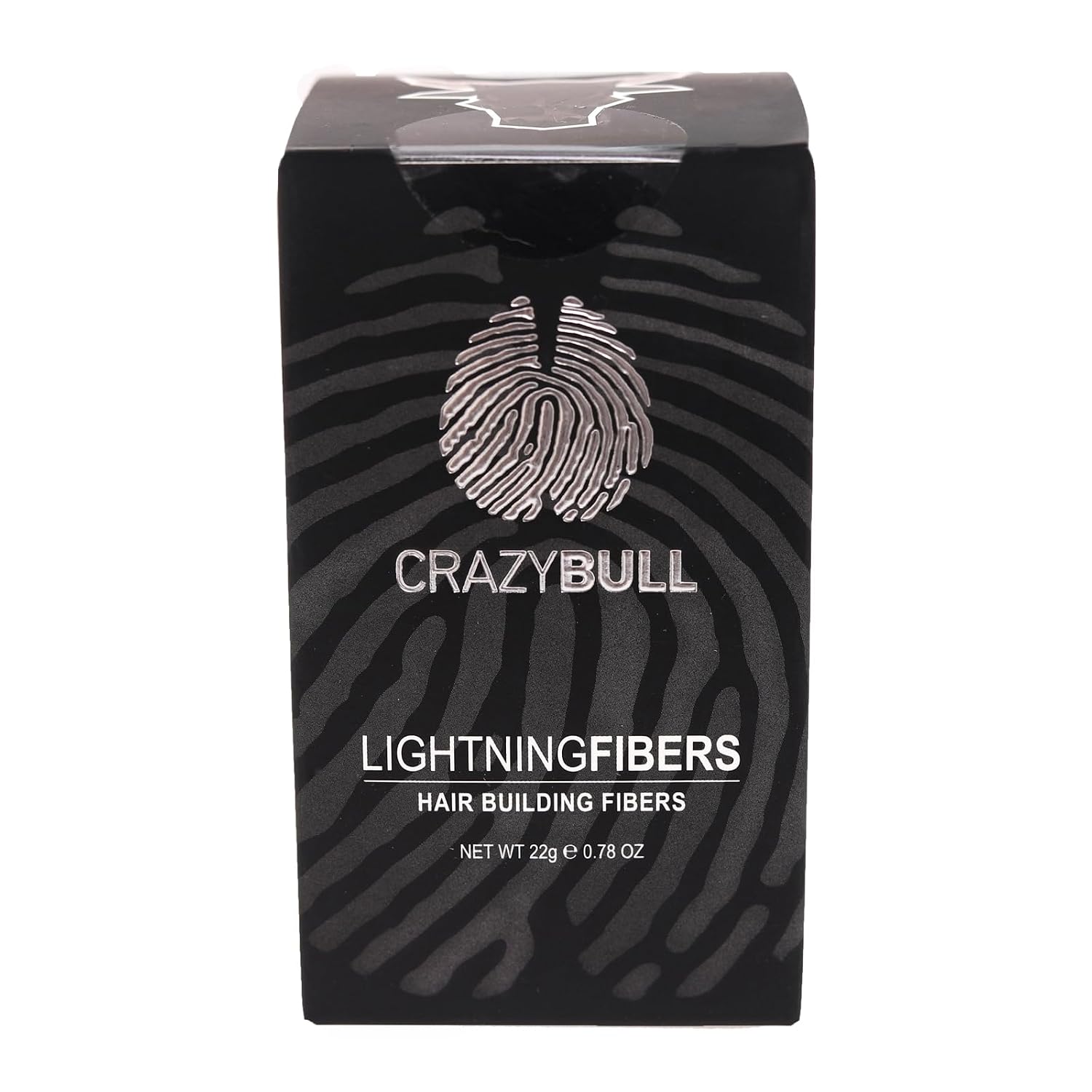 Crazy Bull Hair Lightning Hair Building Fibers - Plant Based Hair Fibers - Hair Fibers for Thinning Hair - Bonds to Hair and Scalp - Black - 0.77 oz